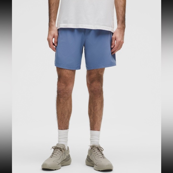 Lululemon Men’s Pace Breaker Linerless Short 7" Washed Denim Blue Size Small - Picture 1 of 8